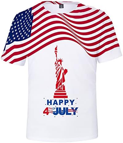 Nyári Férfi póló Férfi ruházat Grafikus Póló, Alkalmi Tshirt 3D-s 4 július Zászló Mintás Férfi póló Hosszú Ujjú Különböző