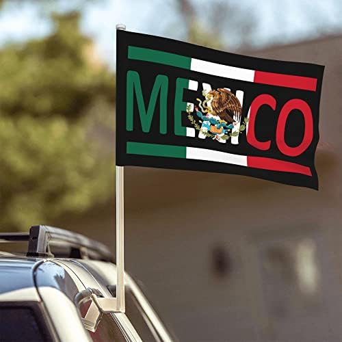 Mexikói zászló, Autó Zászló, 12 X 18 cm-es Kétoldalas Kocsi ablakán Zászló Kültéri Autó Dekoráció Zászló