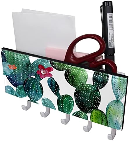Akvarell Trópusi Kaktusz Mintát gombot, majd a Gombot Mail tartó Falak - Kulcs Fogas Mail Szervező, illetve 5 Horgok, Ragasztó