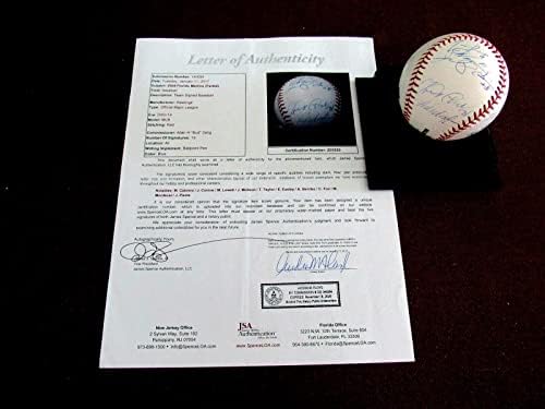 2004 Florida Marlins Miguel Cabrera Conine Mckeon Aláírt Auto Oml Baseball Szövetség - Dedikált Baseball