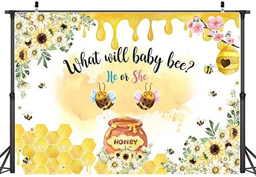 Hilioens 7×5ft Méh-a Nemek közötti Mutatják Baba Zuhany Hátteret, Méhsejt Mi Lesz Baby Bee Újszülött Party Dekorációk, Kellékek