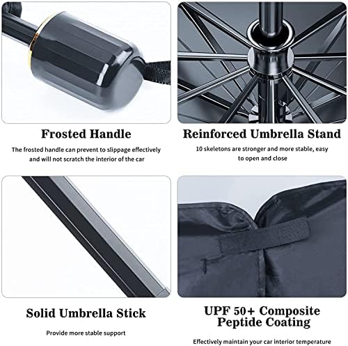 Qoosea Szélvédő Nap Árnyékban Esernyő Autó 53 x 29.5 hüvelyk UV Védelem Esernyő Autó Visszapillantó Tükör Rögzítő Megnyitása Összecsukható