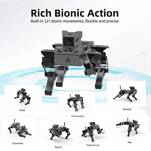 XiaoR Geek Bionikus Robot Kutya, Kit, 12 DOF Programozható Fém SZÁR, Tanulás, Játék, Bionikus Szórakoztató Akció, Nyílt Forráskódú