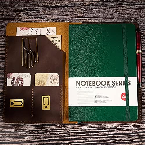 wowlomo Bőr Notebook Fedezni A5 Moleskine Notebook - 8.3 x 5 - os, Kézzel készített Puha Bőr Journal címlapján, Vintage Újratölthető Notebook