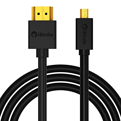 iBirdie HDMI, Optikai Kábel 50 Láb (18Gbps 4K60hz 1080p) Micro HDMI Szabványos HDMI Csatlakozó Kompatibilis a GoPro Hero 7 6 5, Raspberry