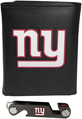 Siskiyou Sport NFL New York Giants Bőr Tri-fold Tárca & Kulcs Szervező, Egy Méret, Fekete