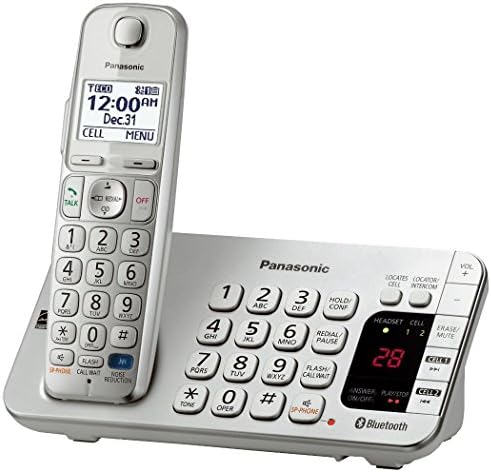 Panasonic KX-TGE270S Link2Cell Bluetooth Telefon, Üzenetrögzítő, Ezüst (Hitelesített Felújított) (Bázis Egység KX-TGE275S,