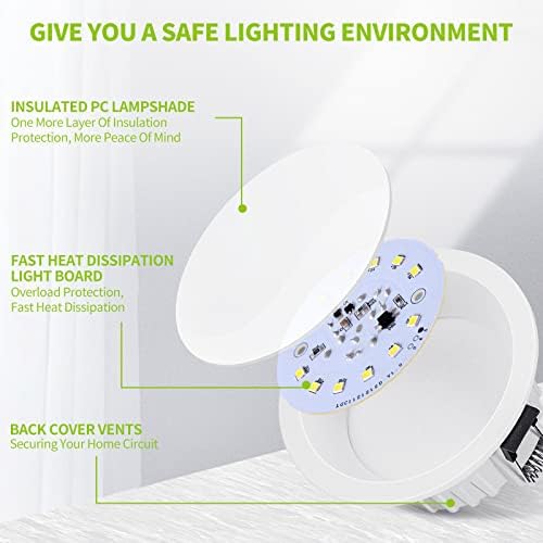 4 Hüvelykes LED Süllyesztett Mennyezeti Fény csatlakozó Doboz, Bluetooth LED Világítás, RGB + 2700K-6500K Választható, Szabályozható