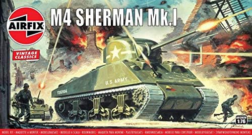 Airfix Régi Klasszikusok második VILÁGHÁBORÚ M4 Sherman MK 1:76 Katonai Tartály Műanyag Modell Kit A01303V