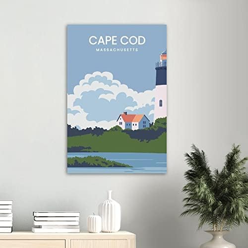 Cape Cod Utazási Poszter | Cape Cod Nyomtatás | Cape Cod Utazási Nyomtatás Massachusetts Usa | Minimalista Wall Art Dekor /101