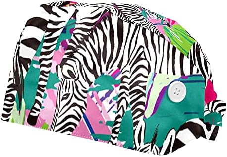 A Zebrák Trópusi Csík Dolgozó Kap A Gombok, Állítható Fejpánt Nyakkendő, Kalap A Nők