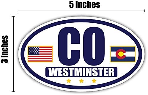 Zászló Colorado/Amerikai Zászló Ovális 3M Vinyl Matrica Matrica | Navy & Arany Westminster, CO Matrica Vinyl Matrica