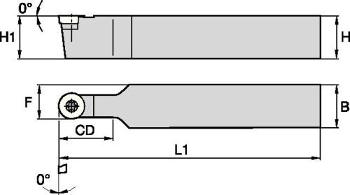 WIDIA SRDCN1616H06 SRDC S-Stílus Csavaros Bilincs Eszköztartót Pozitív Lapkák, Acél, 16 mm-es Négyzet alakú Szár, Semleges, 100 mm Hossz
