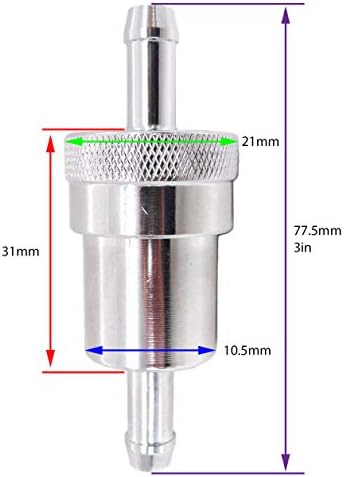 Inline 5/16 Üzemanyag Szűrő Chrome wLine Kompatibilis XV 1600 1700 Road Star VMX1200 V-Max