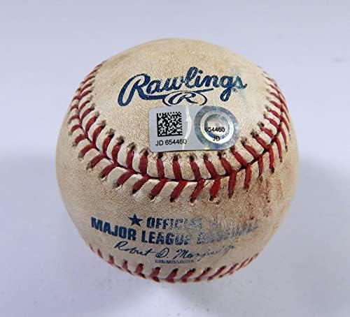 2019 Milwaukee Brewers Gödör Kalózok Játék Használt Baseball Lorenzo Káin 3 indiai központi jegybank Duplán MLB Baseball Játék, Használt