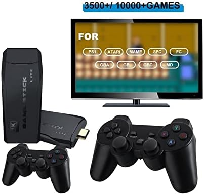 JEOMED Videó Játékok 2.4 G Vezérlő Plug and Play videojáték-Konzol 4K HD, Beépített 10000 Játékok PS1/FC/GBA Vezeték nélküli Vezérlő Retro