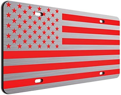 JASS GRAPHIX Vékony Kék Vonal Amerikai Zászló Rendszám Matt Fekete 1/8 Csiszolt Alumínium Kompozit Nehéz Taktikai Hazafi USA Autó