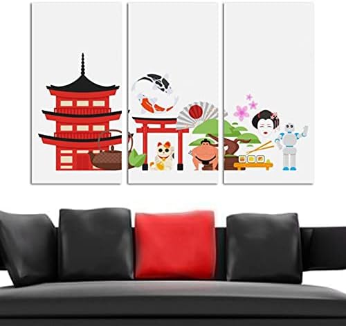 A Wall Art a nappaliban, Japán Tradicionális Tárgyakat, Keretes Dekoratív olajfestmény Meghatározott Dekoratív Modern Mű Kész Lógni 20x40