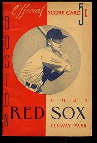1941 Bátrabbak v Red Sox Program Unscored Fenway Park Ted Williams Ex/MT 54952 - MLB Programok