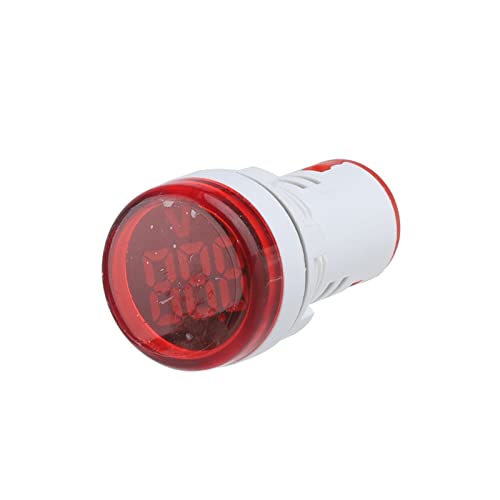 NUNOMO 2db Mini Digitális Voltmérő 22mm Kerek AC 12-500V Feszültség Teszter Mérő Monitor bekapcsolt állapotot Jelző LED 30x30mm (Szín : Piros,