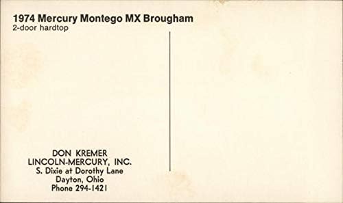 1974 Higany Montego MX Brougham 2 Ajtós Kocsit Dayton, Ohio Ó Eredeti Régi Képeslap