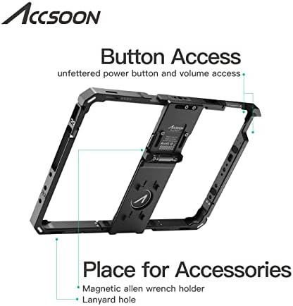 Accsoon iPd PowerCage ⅱ a ACCO4 NP-Fbattery Plate Adapter Kompatibilis iPd pro 9.7 Videó ketrec Teljes mértékben Állítható cage a pad