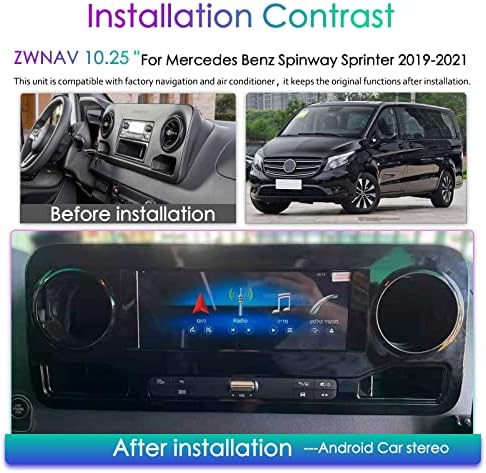 ZWNAV Android 11 Autó Hifi a Mercedes-Benz Sprinter Spinway 2019-2022,10.25 IPS érintőképernyő, Autó GPS Navigációs fejegység, Bluetooth