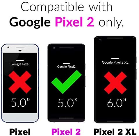 Asuwish Kompatibilis a Google Pixel 2 Tárca Esetben Edzett Üveg kijelző Védő fólia Cipzárral Retro Bőr Flip Cover Kártya-tartó Állvány
