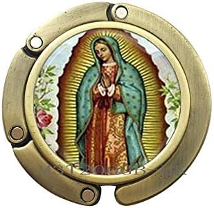 Our Lady of Guadalupe Táska tartó,Vallási Üveg Búra Táska Horog, Katolikus Ékszerek, Keresztény Ékszer, Táska Hook-MT363 (W2)