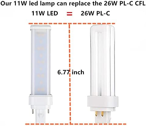 ULIKELED 11W G24Q LED Izzó, 4 Pin kompakt fénycsövek LED Csere, G24Q NYRT-26W Csere, 1100LM, 120V 6000K LED-es Vízszintes PL