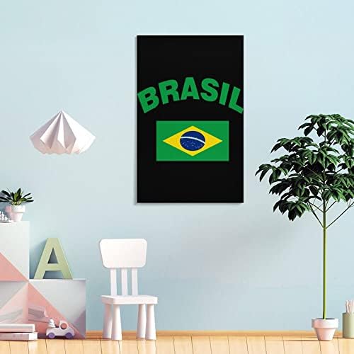 Zászló Brazília Nyomtatott Festmény Wall Art Modern Grafika Függőleges Lógó Képet a Hálószobában Otthon Dekoráció