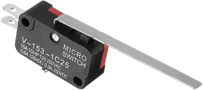 Interruptor de límite de 10 piezas, V-153-1C25 de precisión, palanca de bisagra recta y larga eléctrica tipo SPDT MIini, Mikro interruptor