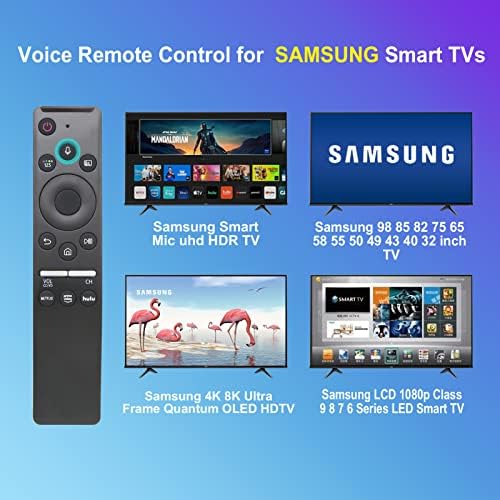 Csere Egyetemes Hang Távoli Samsung Smart TV, BN59-01312A Samsung Crystal UHD QLED Ívelt 4K 8K Smart Tv,a Netflix, a Hulu,a Fővezér Videó