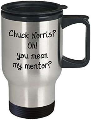 Mentor Utazási Bögre - Chuck Norris? Ó, úgy érted, a mentorom? - Vicces Ajándék Mentor