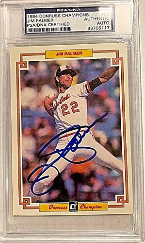 1984 Jim Palmer Aláírt Donruss Bajnokok Kártya PSA/DNS Asztalon 83705117 - Baseball Asztalon Dedikált Kártyák
