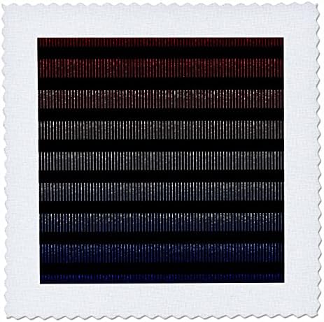 3dRose Piros, Fehér, Kék Vonal, Sor Kép Fólia Modern, Geometrikus Minta - Paplan Négyzetek (qs_358915_2)