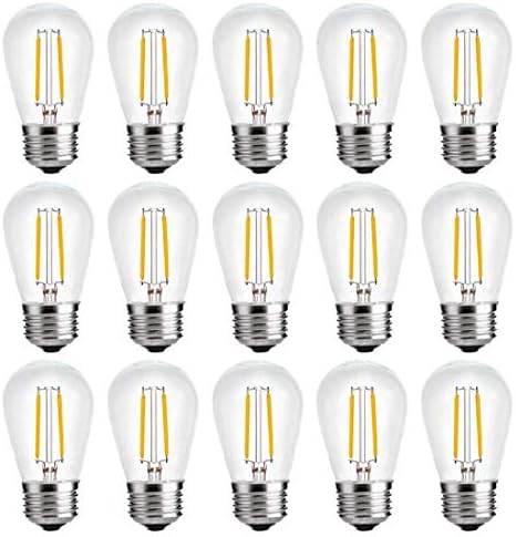 (18-Pack) YiLighting E26 Edison S14 2W Szabályozható LED Műanyag Izzók Törhetetlen Kültéri String Világítás Izzók Cseréje Törhetetlen
