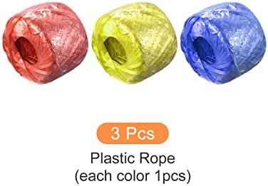 Rebower Poliészter, Nylon Kötél [Háztartási Csomagban Csomagolás DIY]-100m/328ft / 3Roll Műanyag,piros,Sárga,Kék