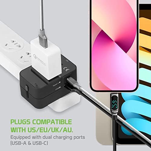 Utazási USB Plus Nemzetközi Adapter Kompatibilis a Kyocera Rally Világszerte Teljesítmény, 3 USB-Eszközök c típus, USB-A