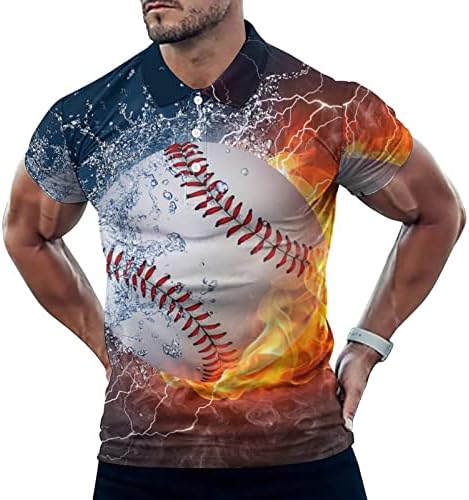 A Baseball Labda a Tűz, a Víz, a Férfiak Izom póló Szakaszon Puha Rövid Ujjú Póló Slim Fit Póló Felső