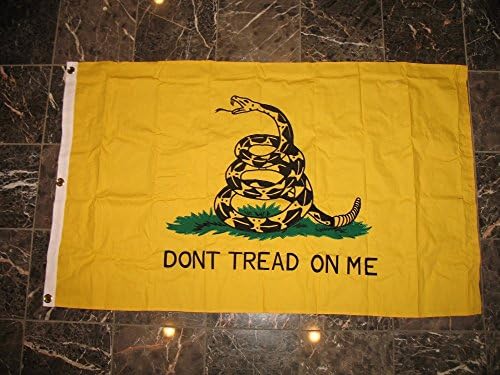3x5 Gadsden Tea Party Hímzett, Varrott Pamut Zászló 'x5 3' Banner Klip