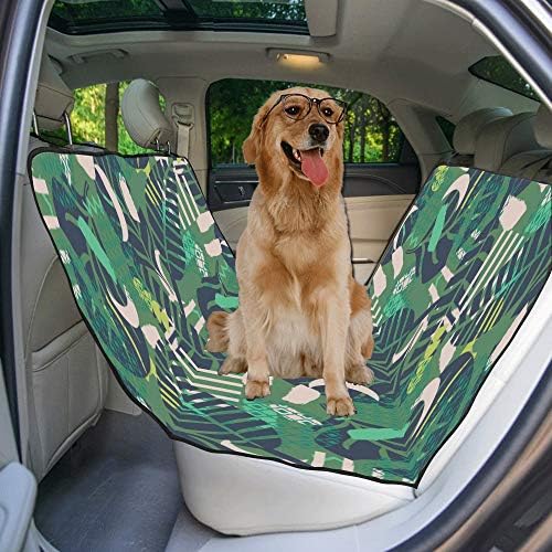 ENEVOTX Kutya Ülés Fedezze Egyéni Zöld Design Színű Vintage Természetes Nyomtatás autósülés a Kutyák Vízálló, Tartós,