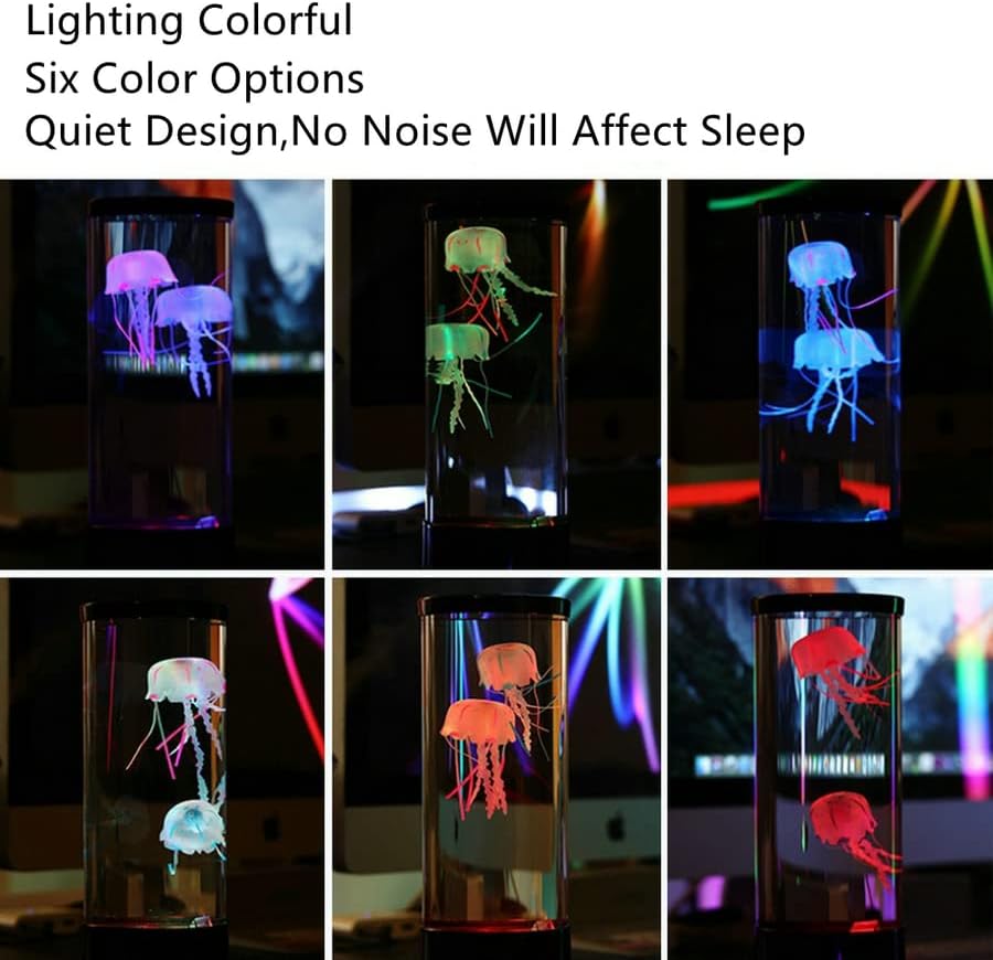 LED Fantasy Éjszakai Fény USB hálózati/Akkumulátoros Medúza Lámpa Szín Változó Lámpa Medúza Tartály Akvárium Relaxáló Hangulat,