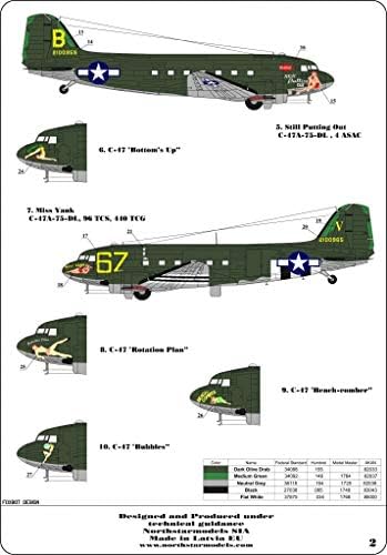 1/48 Matrica C-47-Es Pin-Up Orr Művészeti North Star Modell