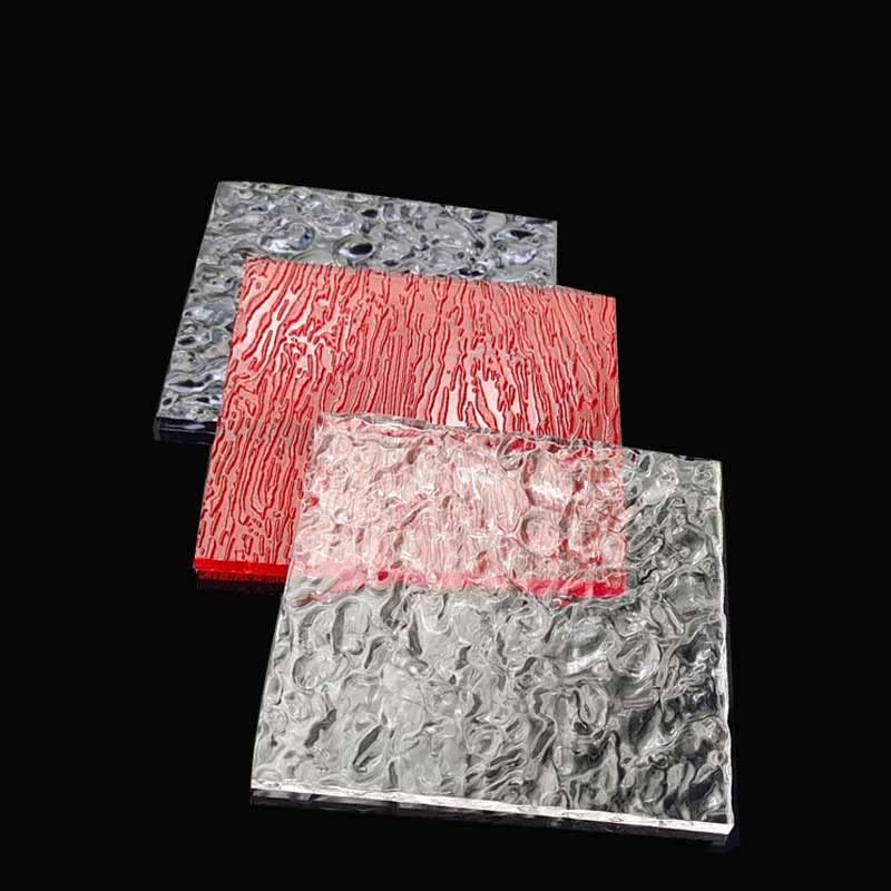 1db 100mm*200mm átmérőjű, 5mm vastagság tér kő minta átlátszó színes akril műanyag PMMA lemez plexi - (Belső Átmérő: piros szín)
