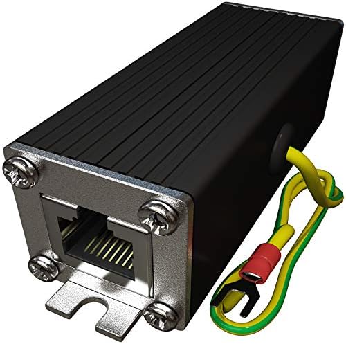 Ethernet túlfeszültségvédő (2 Csomag) Gigabit PoE++ (154W/3.2 A) Karima (Gáz Kisülési Cső) Fém Árnyékolt RJ45 Villám Szupresszor LAN