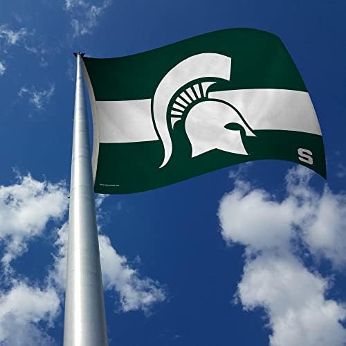NCAA Michigan State Spartans Csíkos 3' x 5' Banner Zászlót - Egyoldalas - Beltéri vagy Kültéri - Home Dekor Által Rico Iparágak