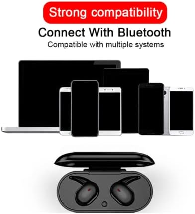 Vezeték nélküli Bluetooth Headset Vízálló Sport Fülhallgató zajcsökkentés 3D Sztereó Headset Mikrofonnal, valamint a Töltés Doboz (Fekete)