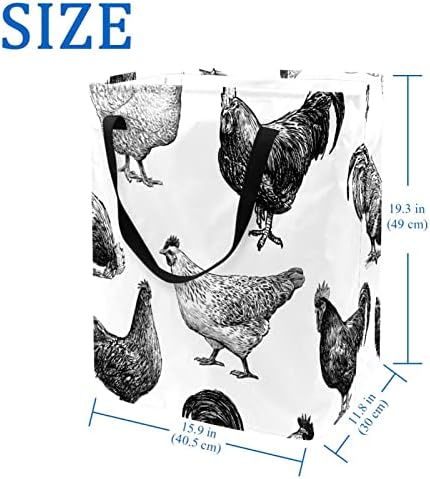 Kezét Felhívni a Csirkék Minta Nyomtatás Összecsukható Szennyesben, 60L Vízálló Szennyes Kosarat Mosás Bin Ruhák, Játékok Tárolására