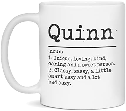Quinn bögre név jelentése felbontású smart assy vicces Ajándék, 15 Grammos Fehér